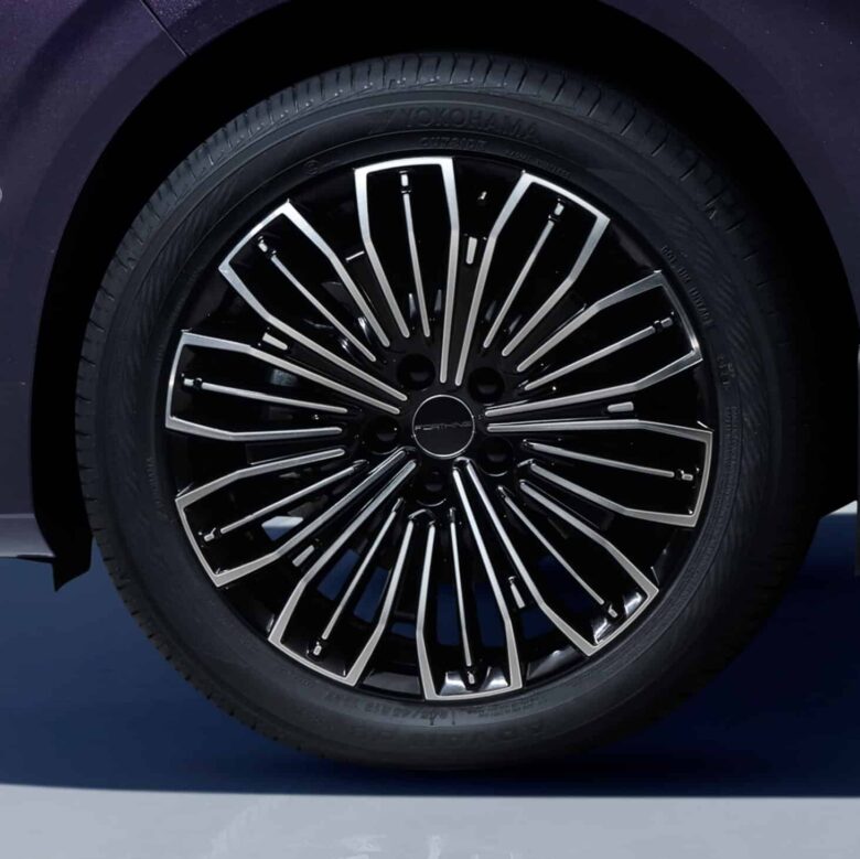 Stilīgs lietas disks ar logotipu uz virsbūves fona